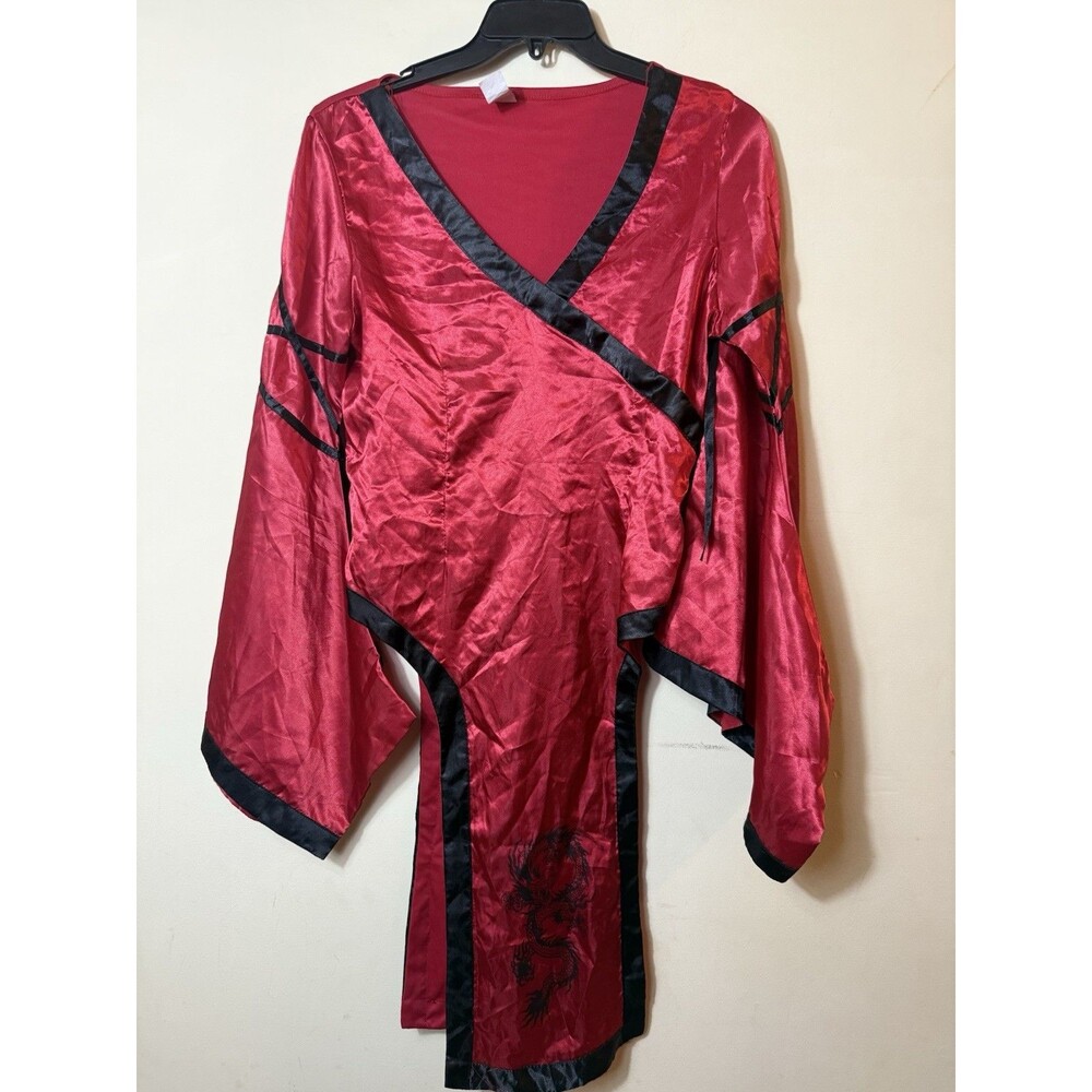 Smiffys Red/Black Asian Costume Dress Robe, Polyester, Women's Size M